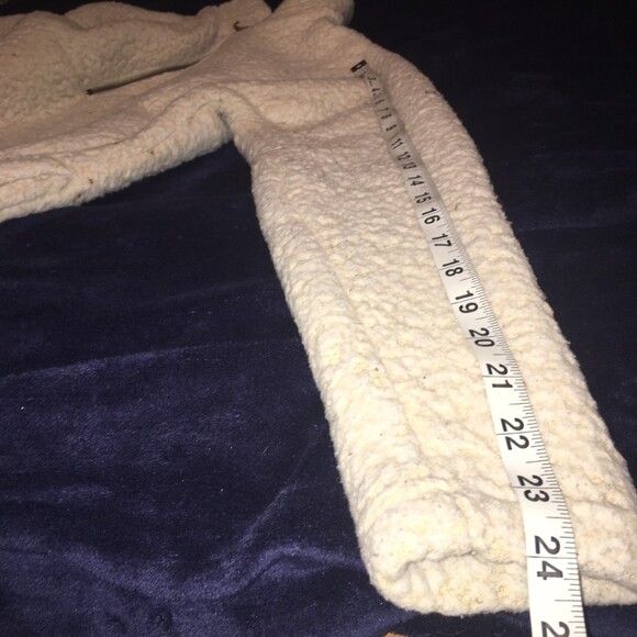 Time and Tru sweater Womens Small cream quarter zip pullover teddy bear pockets - Picture 6 of 8